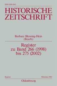 Register Zu Band 266 (1998) Bis 275 (2002)