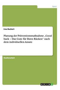 Planung der Präventionsmaßnahme 