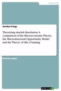 Theorizing marital dissolution. A comparison of the Microeconomic Theory, the Macrostructural Opportunity Model and the Theory of (Re-) Framing