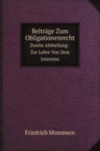 Beitrage Zum Obligationenrecht