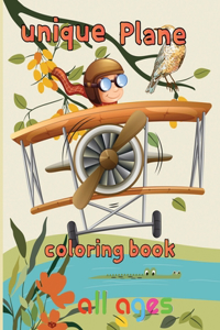 Unique Plane Coloring Book all ages