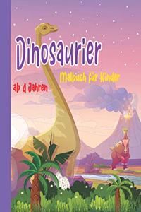 Dinosaurier Malbuch für Kinde ab 4 Jahren