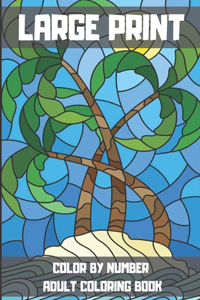 Large Print Color By Number Adult Coloring Book