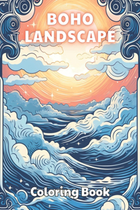 Boho Landscape Coloring Book for Adults