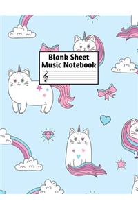 Blank Sheet Music Notebook: Easy Blank Staff Manuscript Book Large 8.5 X 11 Inches Musician Paper Wide 12 Staves Per Page for Piano, Flute, Violin, Guitar, Trumpet, Drums, Cell