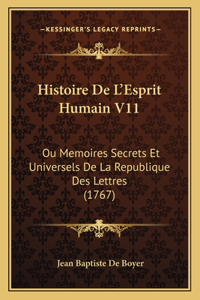 Histoire De L'Esprit Humain V11