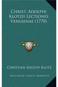 Christ. Adolphi Klotzii Lectiones Venusinae (1770)
