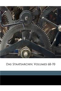 Das Staatsarchiv, Volumes 68-70