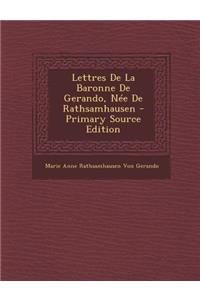 Lettres de La Baronne de Gerando, Nee de Rathsamhausen