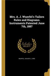 Mrs. A. J. Wuerfel's Tailors Rules and Diagrams. Instruments Patented June 7th, 1887