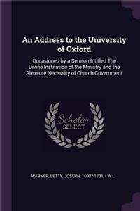 Address to the University of Oxford