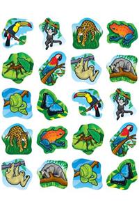 Rainforest Animals Shape Stickers