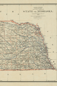 Nebraska Vintage Map Field Journal Notebook, 50 pages/25 sheets, 4x6