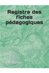 Registre des fiches pédagogiques