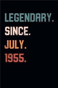 Blank Lined Journal, Notebook, Diary, Planner - Legendary Since July 1955 - 64th Birthday Gift For 64 Years Old Men and Women born in July