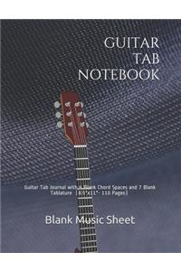 Blank Music Sheet Guitar Tab Notebook