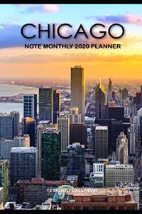 Chicago Note Monthly 2020 Planner 12 Month Calendar
