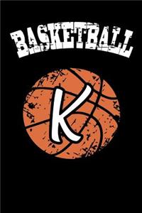K Monogram Initial Basketball Journal