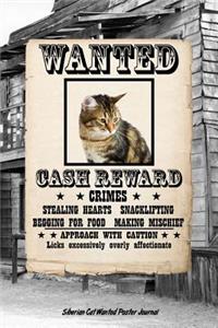 Siberian Cat Wanted Poster Journal