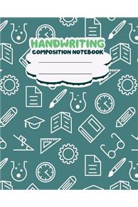 Handwriting primary composition notebook, 8 x 10 inch 200 page, Math green softcover