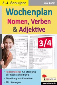 Wochenplan Nomen, Verben & Adjektive