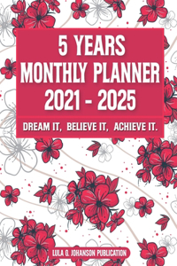 5 Year Monthly Planner 2021-2025