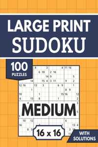 Sudoku 16x16 Large Print with Solutions