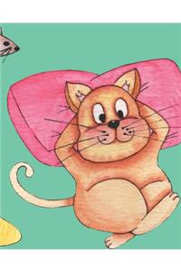 Back To School Notebook - Cute Lazy Cat Design with SOFT Cover