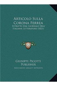 Articolo Sulla Corona Ferrea