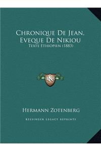 Chronique de Jean, Eveque de Nikiou