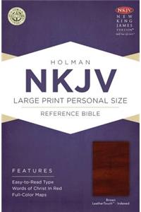 NKJV Large Print Personal Size Reference Bible, Brown LeatherTouch Indexed