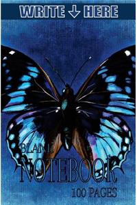 Write Here 100 Page Blank Notebook BUTTERFLY COLLECTION