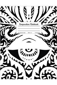 Composition Notebook - College Ruled: Black & White Tribal Design (Trendy Journals)