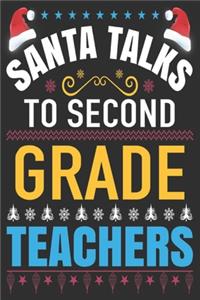 Santa talks to second grade teachers