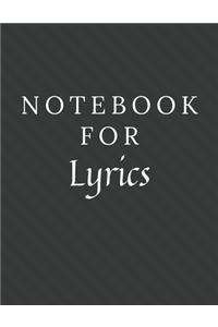 Notebook For Lyrics