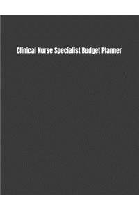 Clinical Nurse Specialist Budget Planner