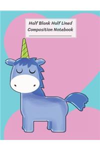Half Blank Half Lined Composition Notebook