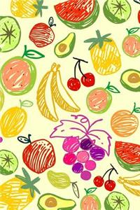 Summer Fruit Print Design Blank Lined Journal 6 x 9