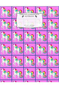 Unruled Composition Notebook. 8.5 X 11. 120 Pages. Unicorn Theme Pattern