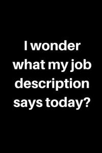 I Wonder What My Job Description Says Today?