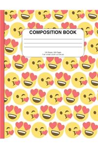 Adorable Hearts Emoji Composition Notebook, Blank Sheet Music