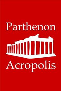 Parthenon in Acropolis - Lined Notebook with Red Cover