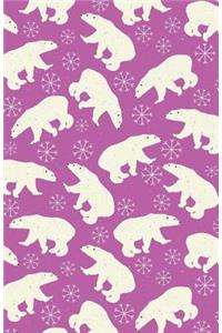Journal Notebook Bears in Snow Winter Pattern - Pink