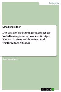 Einfluss der Bindungsqualität auf die Verhaltensorganisation von zweijährigen Kindern in einer kollaborativen und frustrierenden Situation