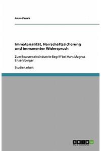 Immaterialität, Herrschaftssicherung und immanenter Widerspruch