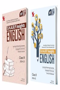 S.H.A.R.P. Insights for English ( Language and Literature ) Lexicon with Exercise Workbook for Class 9 CBSE 2024-25 (Set of 2 ) by Parijat Jain (IIT-D, IIM-A) & Maanya Gupta (IIM-A) by VK