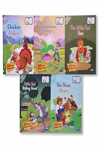 Navneet Large Print Storybooks 1- Set of 5 books with 50+ Vocabulary Words- With Colourful Illustrations- Read aloud stories- Bedtime Stories- Audio Book- Social-Emotional