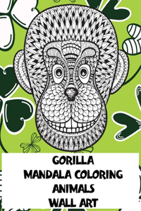 Mandala Coloring Wall Art - Animals - Gorilla