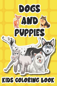 Dogs And Puppies Kids Coloring Book