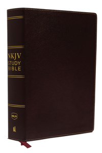 NKJV Study Bible, Premium Bonded Leather, Burgundy, Red Letter Edition, Comfort Print